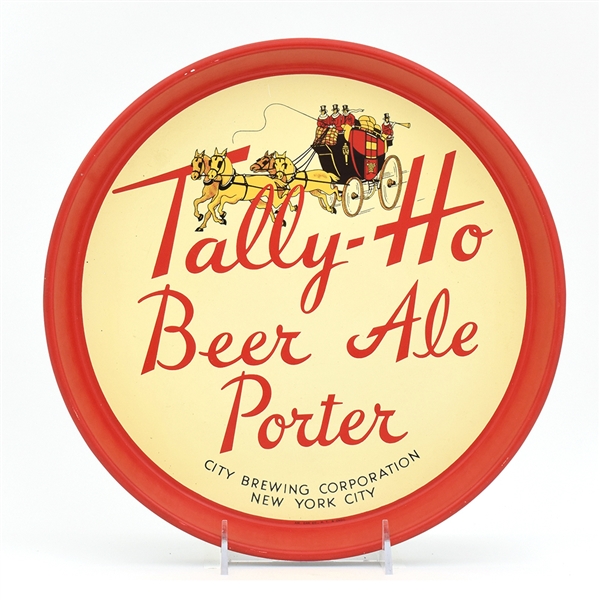 Tally-Ho Beer-Ale-Porter 1930s Serving Tray 12-inch MINTY