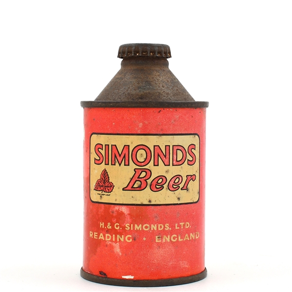 Simonds Beer English Cone Top RARE