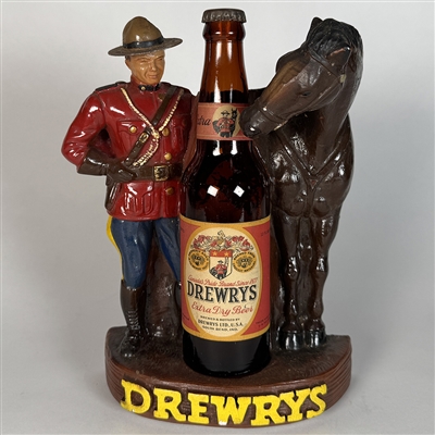 Drewrys Mounty Horse Plaster Back Bar Statue