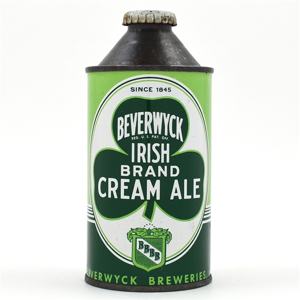 Beverwyck Irish Brand Cream Ale Cone Top 1845 DATE CLEAN 152-7