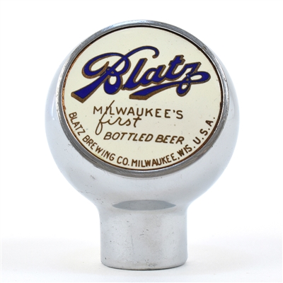 Blatz Beer 1940s 2-sided Chrome Ball Tap Knob MINTY