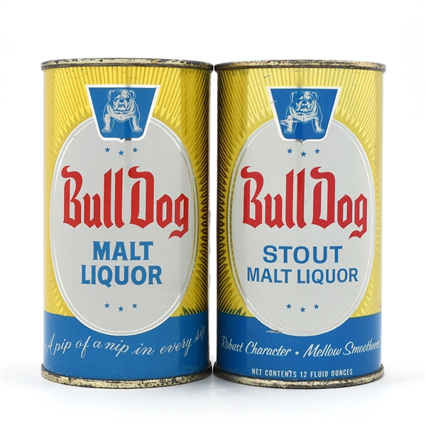 Bull Dog Malt and Stout Malt Liquor Flat Tops 45-33 and 45-38 CLEAN