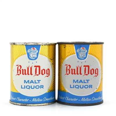 Bull Dog Malt Liquor 8 Ounce Flat Tops 239-9 and 239-14