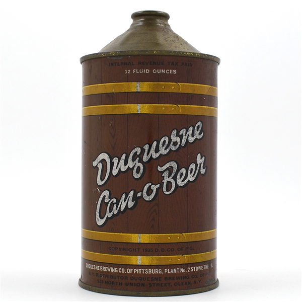 Duquesne Can-o-Beer Quart Cone Top 207-1