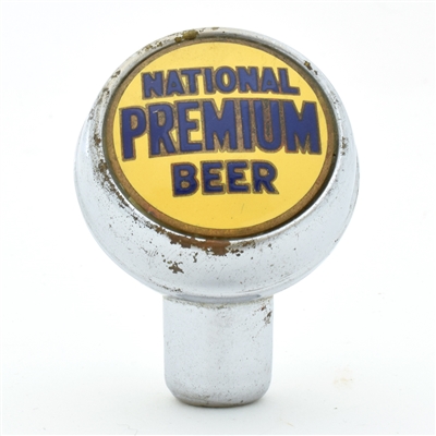 National Premium Beer 1930s Chrome Ball Tap Knob