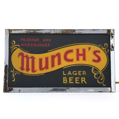 Munchs Beer 1930s Paper Insert Illuminated Sign RARE