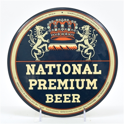 National Premium Beer 1940s Button Sign NEAR MINT