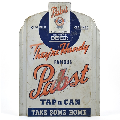 Pabst 1930s Stamped Die Cut Tin Easel Sign TAPACAN KEGLINED SCARCE