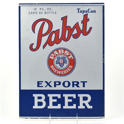 Pabst Export Beer 1930s Cardboard Sign TOUGH SHARP