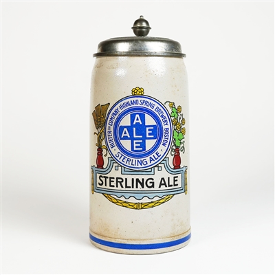 Sterling Ale Rueter Highland Spring Brewery Lidded Stein RARE