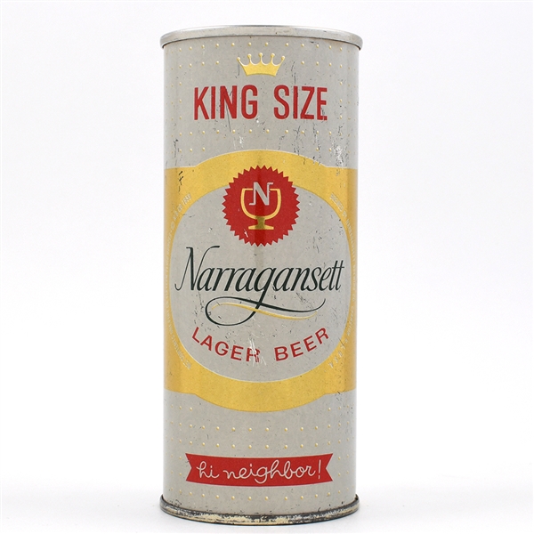 Narragansett Beer 16 Ounce Aluminum Soft Top Flat Top NICE 232-27