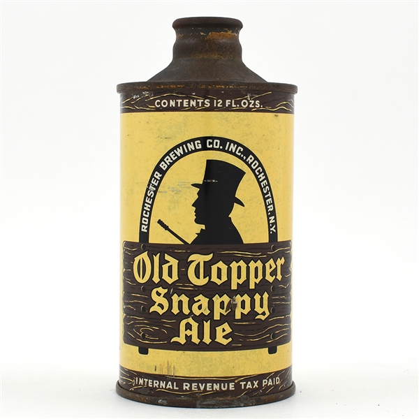 Old Topper Snappy Ale Cone Top WHITE TEXT 178-6