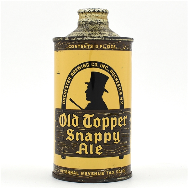 Old Topper Snappy Ale Cone Top YELLOW TEXT 178-7 CLEAN