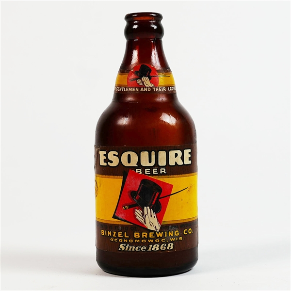 Esquire Beer Binzel Brewing Oconomowoc WISCONSIN Steinie Bottle