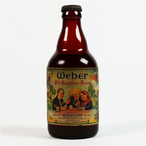 Weber Old Fashion Beer Waukesha WI Steinie Bottle