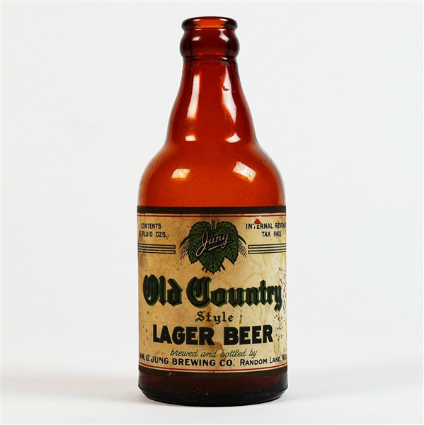 Old Country Style Lager Steinie Bottle JUNG RANDOM LAKE WI