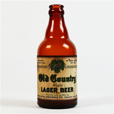 Old Country Style Lager Steinie Bottle JUNG RANDOM LAKE WI