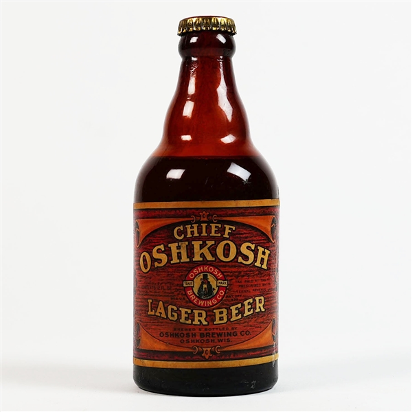 Chief Oshkosh Lager Steinie Beer Bottle