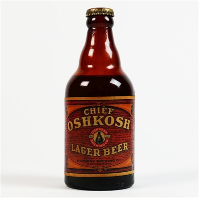 Chief Oshkosh Lager Steinie Beer Bottle