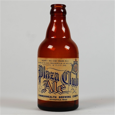 Plaza Club Ale Steinie Bottle RARE