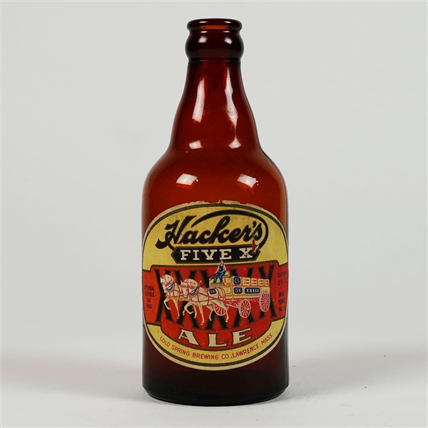 Hackers Five X Ale Steinie Bottle Horse Drawn Carriage