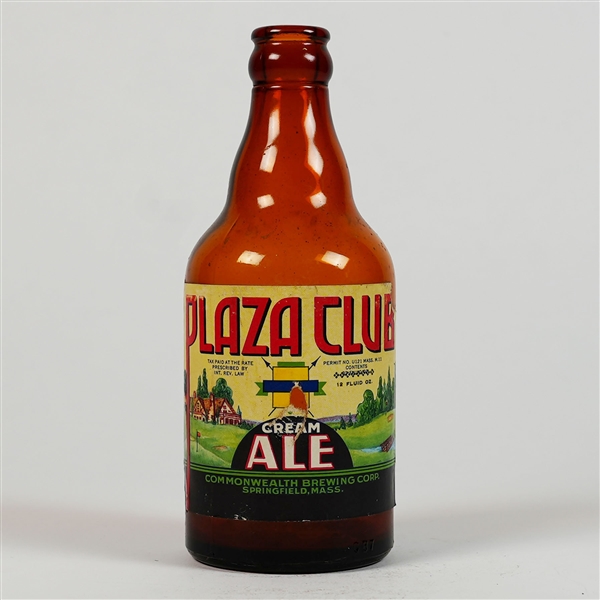 Plaza Club Cream Ale Steinie Bottle SCARCE EXCELLENT