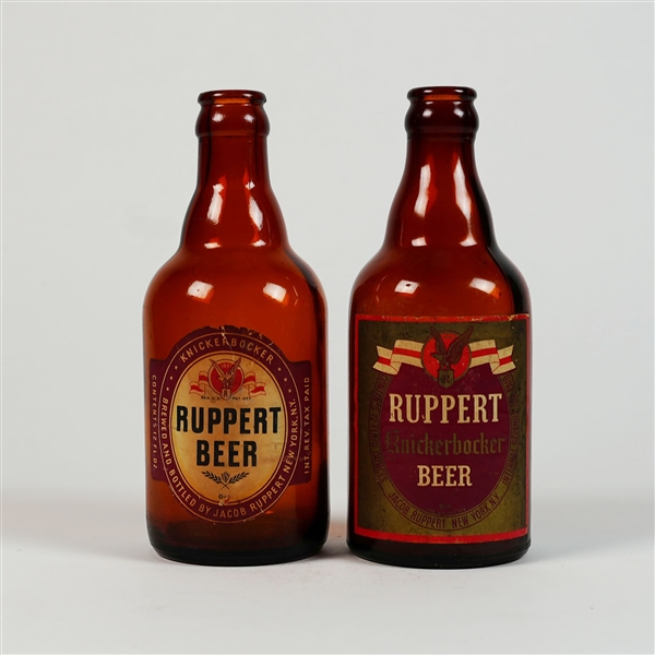 Ruppert Knickerbocker Beer Steinie Bottles