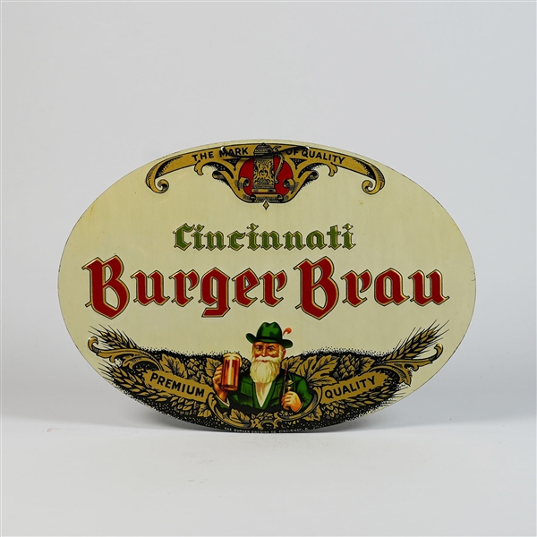 Burger Brau Cincinnati Embossed Tin Sign TOUGH