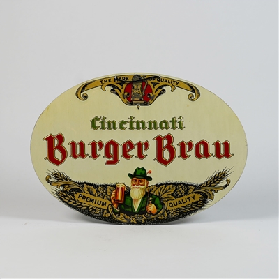 Burger Brau Cincinnati Embossed Tin Sign TOUGH