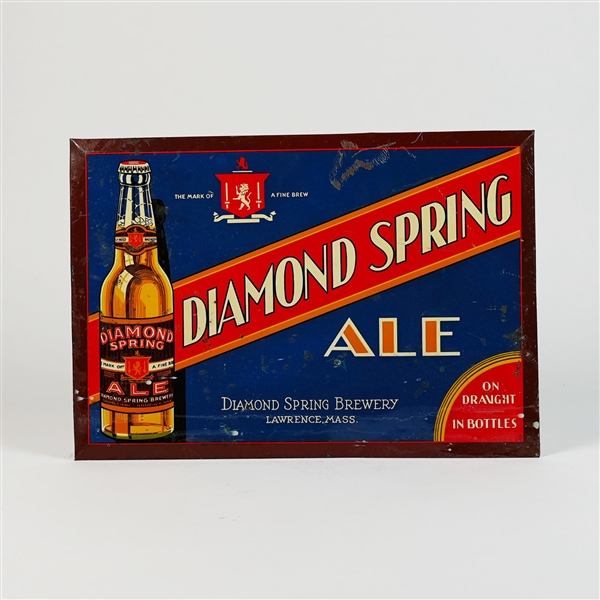 Diamond Spring Ale On Draught In Bottles TOC Sign RARE