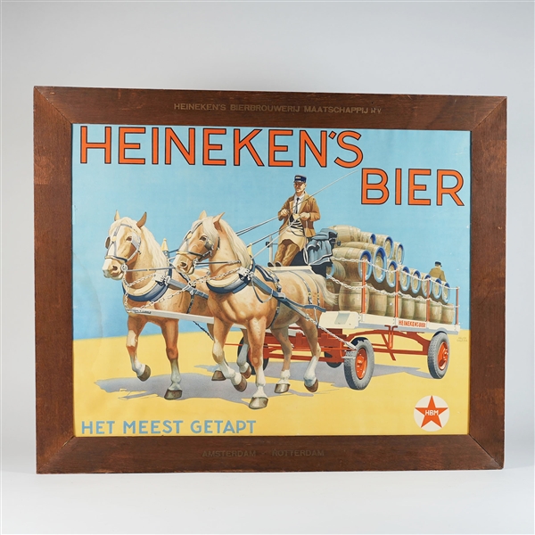 Heinekens Bier Het Meest Getapt Amsterdam Litho