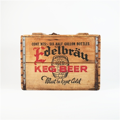 Edelbrau Keg Beer Six Half Gallon Bottles Crate MINTY