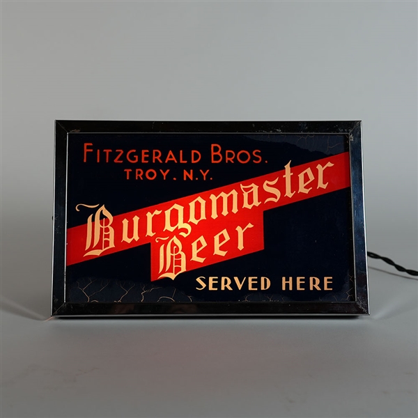 Fitzgerald Bros Burgomaster Beer Illuminated Sign w ORIGINAL BOX