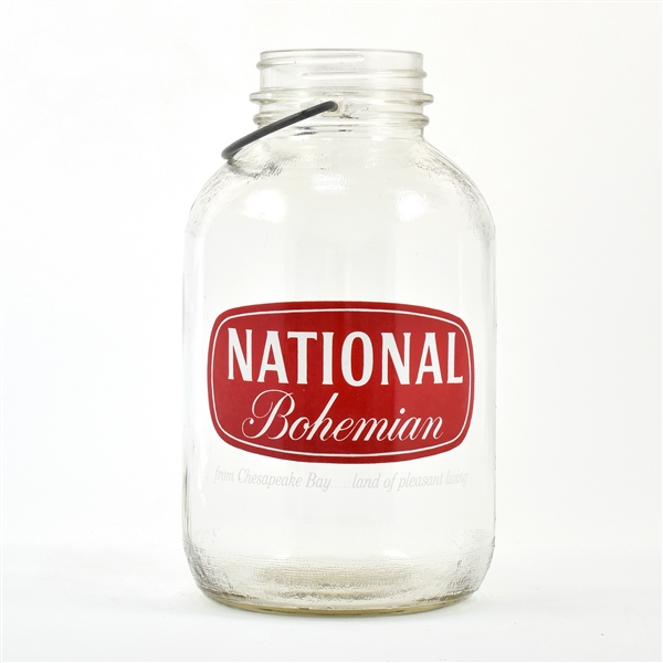 National Bohemian Beer 1960s Glass ACL Growler MINTY