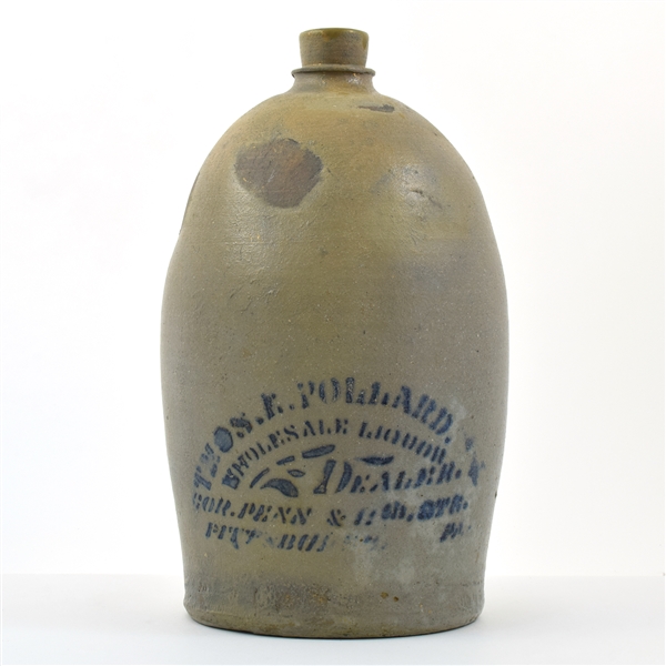 Thos Pollard Wholesale Liquor Dealer Pre-Prohibition Stoneware Jug