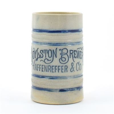 Haffenreffer Boylston Brewery Pre-Proh Glazed Cobalt Decorated Stoneware Mug MINTY