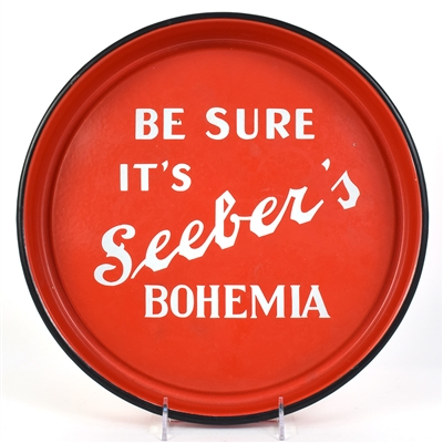 Seebers Bohemia Beer 1930s Porcelain Enameled Serving Tray