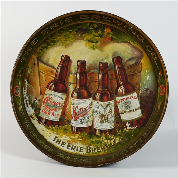 Erie Brewing Beer Ale Porter Cascade National Export Koehler Pre-prohibition Tray