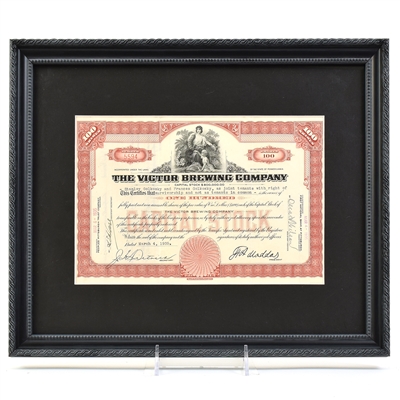 Victor Brewing Co 1935 Stock Certificate