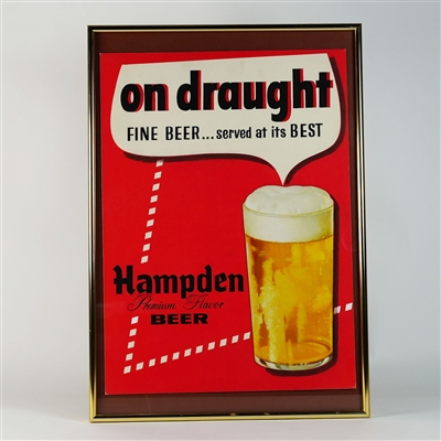 Hampden On Draught Fine Beer Served At Its Best Sign