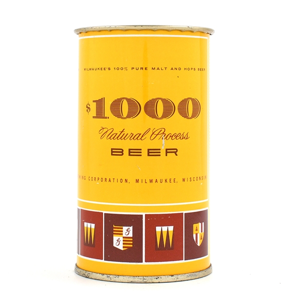 $1000 Beer Drinking Flat Top Cup GETTELMAN 109-13 NEAR MINT