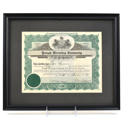 Yough Brewing Co 1937 Stock Certificate