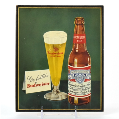 Budweiser Beer 1930s Laminate Wood Sign