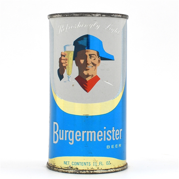 Burgermeister Beer 11 Ounce Flat Top SILVER SCRIPT UNLISTED