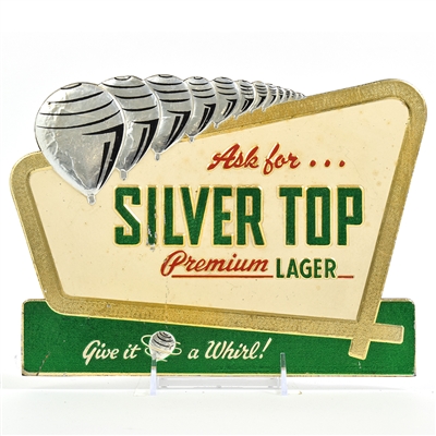 Silver Top Beer 1950s Pressed Composition Sign CLEAN