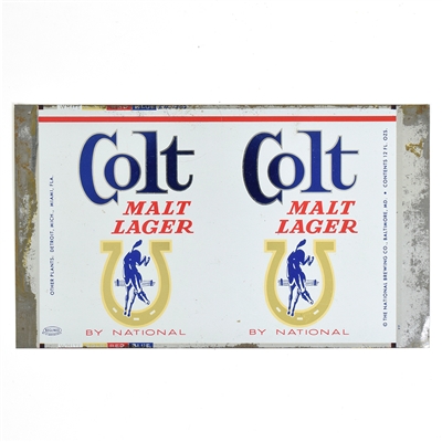 Colt 45 Malt LAGER Zip Top Unrolled Flat Sheet BALTIMORE 56-9