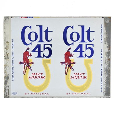 Colt 45 Malt Liquor Flat Top 16 Ounce Unrolled Flat Sheet BALTIMORE 3 CITIES 228-4