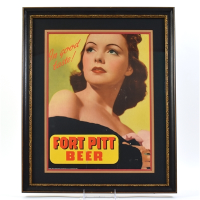 Fort Pitt Beer Cardboard Sign IN GOOD TASTE RARE