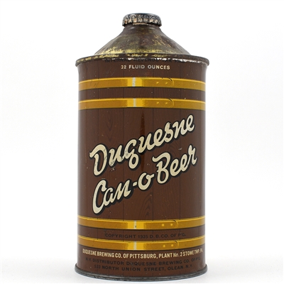 Duquesne Can-o-Beer Quart Cone Top 207-1