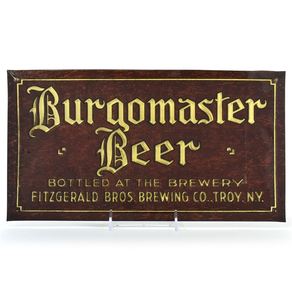 Fitzgeralds Burgomaster Beer 1930s Tin-Over-Cardboard Sign